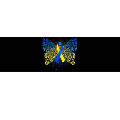 Down Syndrome Awareness Butterfly Ribbon Bumper Sticker