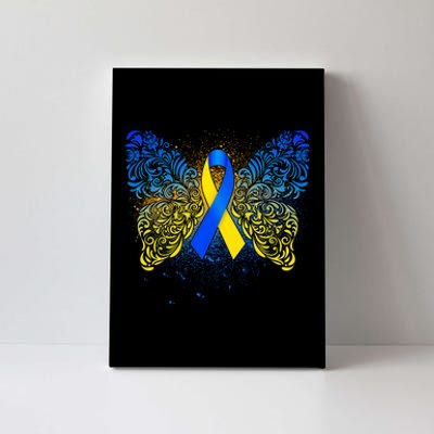 Down Syndrome Awareness Butterfly Ribbon Canvas