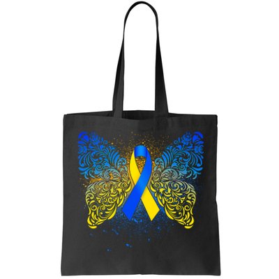 Down Syndrome Awareness Butterfly Ribbon Tote Bag