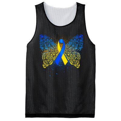 Down Syndrome Awareness Butterfly Ribbon Mesh Reversible Basketball Jersey Tank