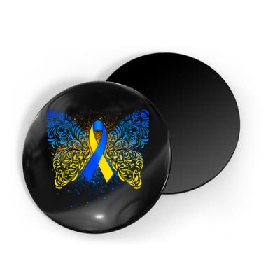 Down Syndrome Awareness Butterfly Ribbon Magnet