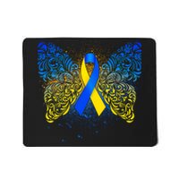 Down Syndrome Awareness Butterfly Ribbon Mousepad