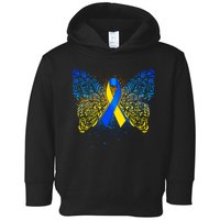 Down Syndrome Awareness Butterfly Ribbon Toddler Hoodie