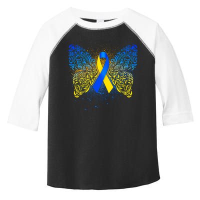 Down Syndrome Awareness Butterfly Ribbon Toddler Fine Jersey T-Shirt