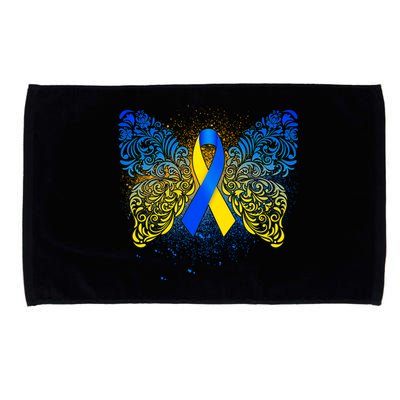 Down Syndrome Awareness Butterfly Ribbon Microfiber Hand Towel