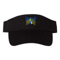 Down Syndrome Awareness Butterfly Ribbon Valucap Bio-Washed Visor