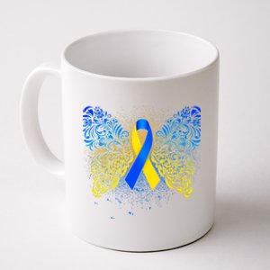 Down Syndrome Awareness Butterfly Ribbon Coffee Mug