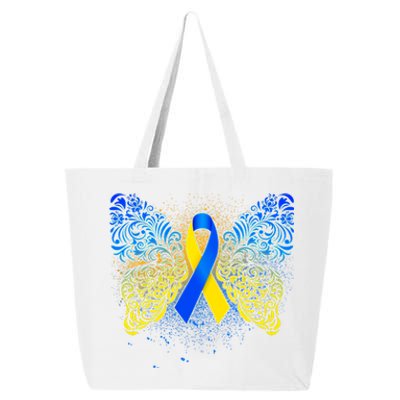 Down Syndrome Awareness Butterfly Ribbon 25L Jumbo Tote