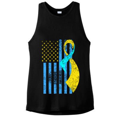 Down Syndrome Awareness Flag Ladies PosiCharge Tri-Blend Wicking Tank