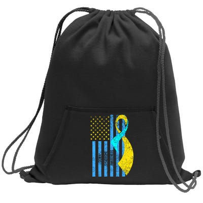 Down Syndrome Awareness Flag Sweatshirt Cinch Pack Bag