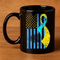 Down Syndrome Awareness Flag 11oz C Handle Ceramic Mug