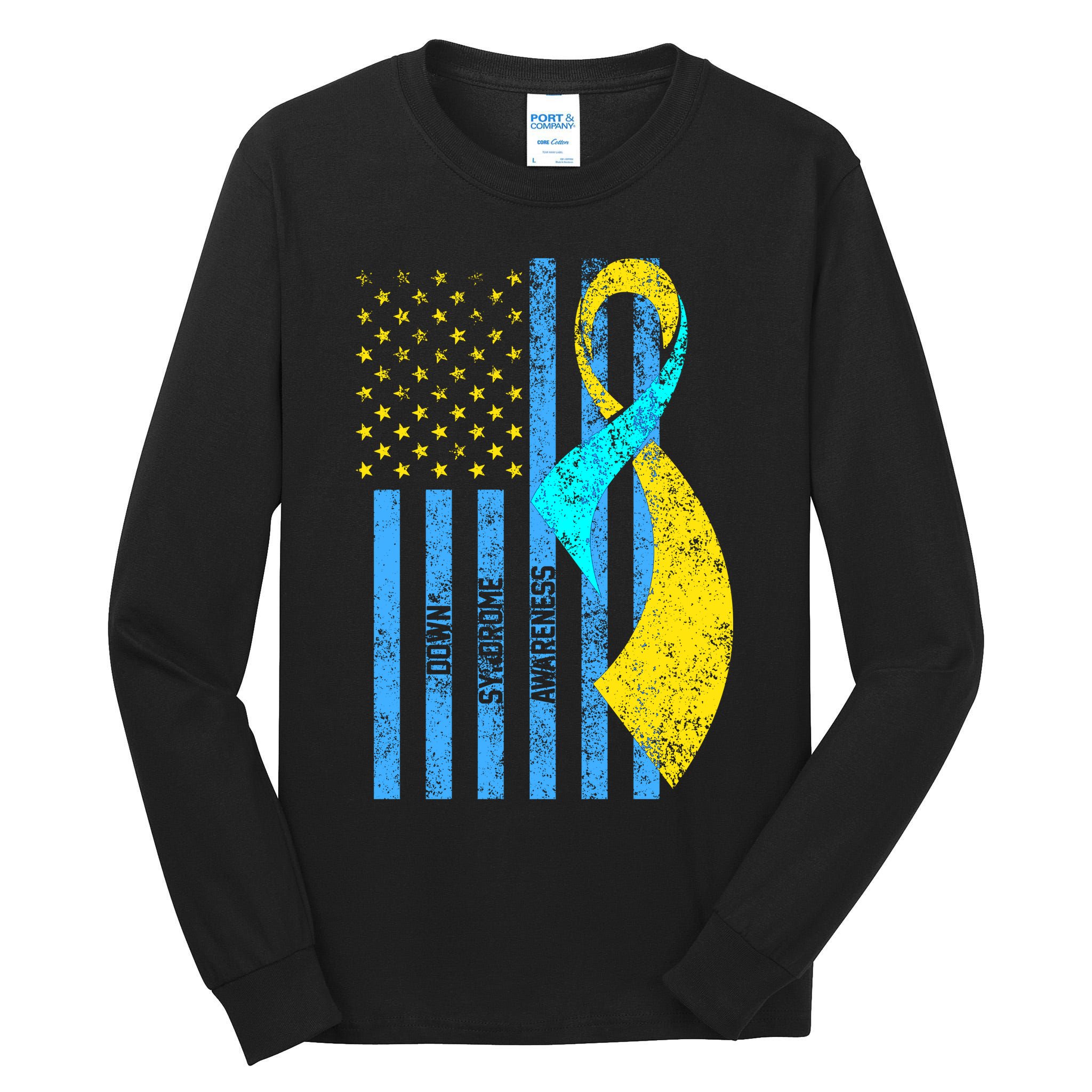Down Syndrome Awareness Flag Tall Long Sleeve T-Shirt