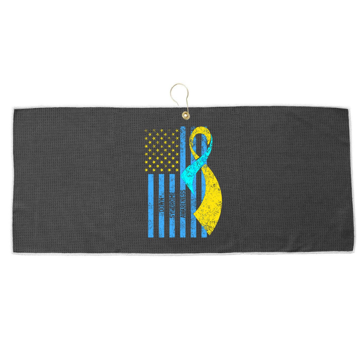 Down Syndrome Awareness Flag Large Microfiber Waffle Golf Towel