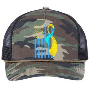 Down Syndrome Awareness Flag Retro Rope Trucker Hat Cap