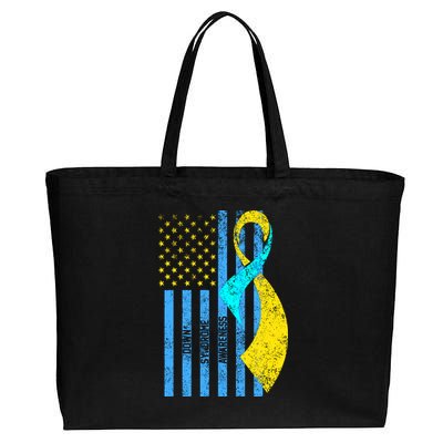 Down Syndrome Awareness Flag Cotton Canvas Jumbo Tote