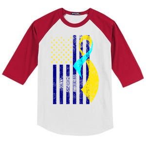 Down Syndrome Awareness Flag Kids Colorblock Raglan Jersey