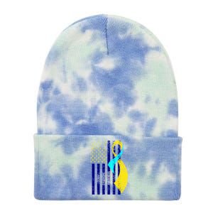 Down Syndrome Awareness Flag Tie Dye 12in Knit Beanie