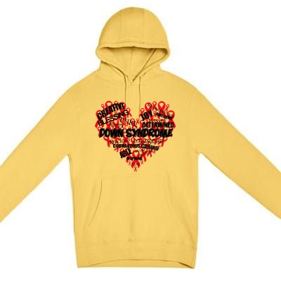 Down Syndrome Awareness Heart Premium Pullover Hoodie