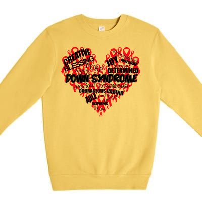 Down Syndrome Awareness Heart Premium Crewneck Sweatshirt