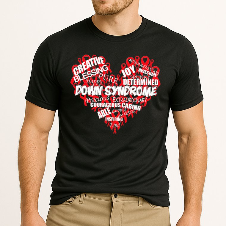 Down Syndrome Awareness Heart Cooling Performance Crew T-Shirt