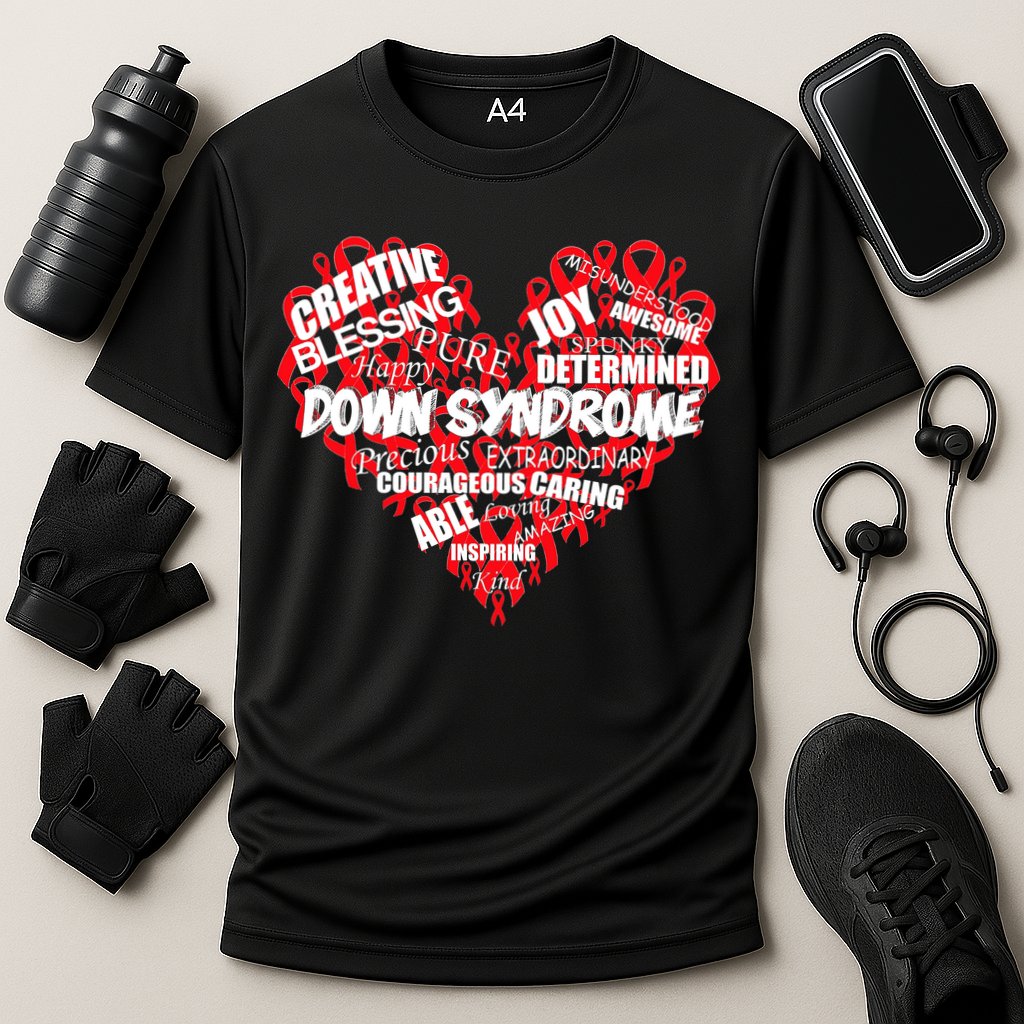 Down Syndrome Awareness Heart Cooling Performance Crew T-Shirt