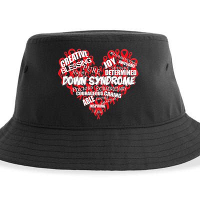 Down Syndrome Awareness Heart Sustainable Bucket Hat