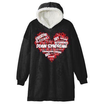 Down Syndrome Awareness Heart Hooded Wearable Blanket