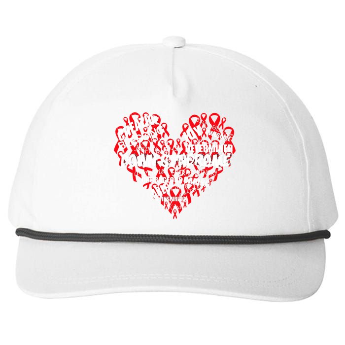 Down Syndrome Awareness Heart Snapback Five-Panel Rope Hat