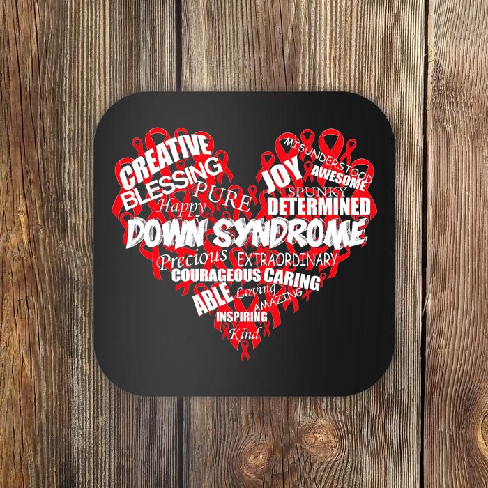 Down Syndrome Awareness Heart Coaster