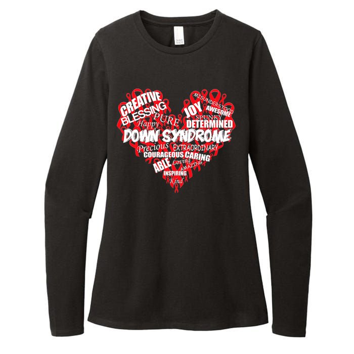 Down Syndrome Awareness Heart Womens CVC Long Sleeve Shirt