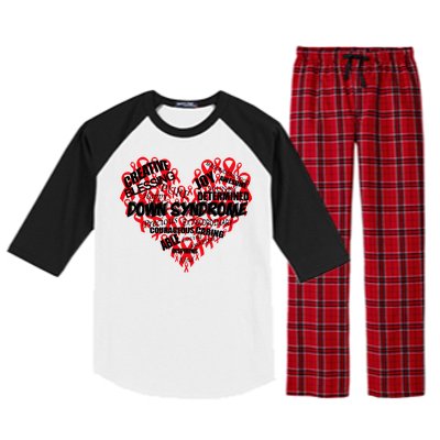 Down Syndrome Awareness Heart Raglan Sleeve Pajama Set