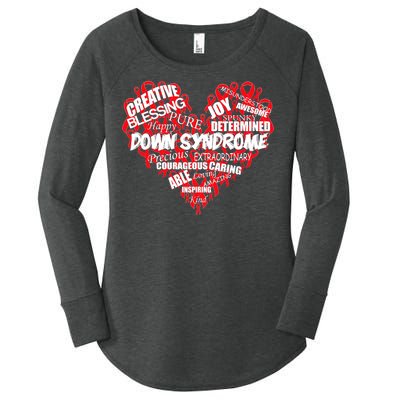 Down Syndrome Awareness Heart Women's Perfect Tri Tunic Long Sleeve Shirt