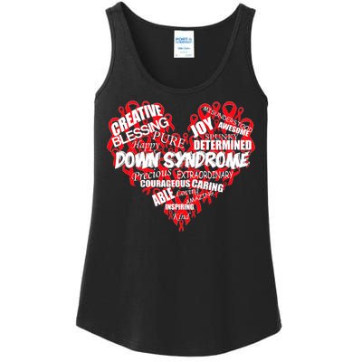 Down Syndrome Awareness Heart Ladies Essential Tank