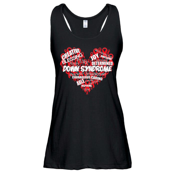 Down Syndrome Awareness Heart Ladies Essential Flowy Tank