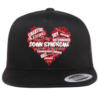 Down Syndrome Awareness Heart Flat Bill Trucker Hat