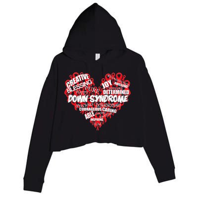 Down Syndrome Awareness Heart Crop Fleece Hoodie