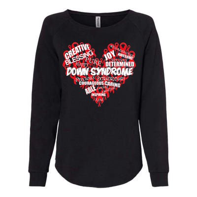 Down Syndrome Awareness Heart Womens California Wash Sweatshirt