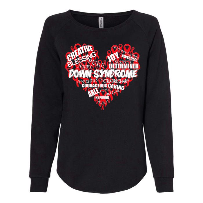 Down Syndrome Awareness Heart Womens California Wash Sweatshirt