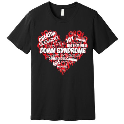 Down Syndrome Awareness Heart Premium T-Shirt