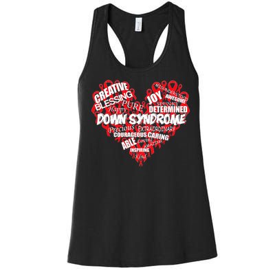 Down Syndrome Awareness Heart Women's Racerback Tank