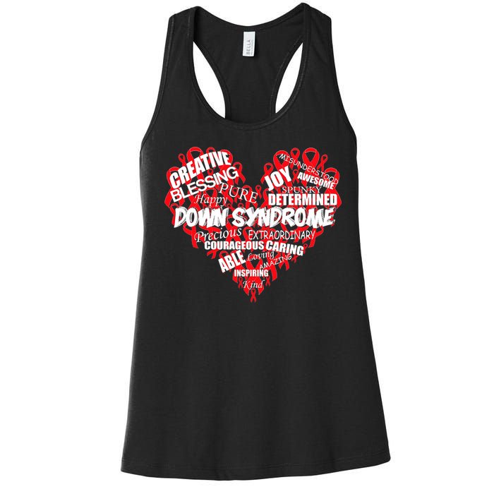 Down Syndrome Awareness Heart Women's Racerback Tank