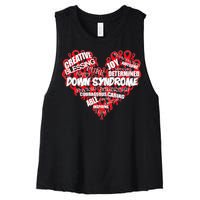 Down Syndrome Awareness Heart Women's Racerback Cropped Tank