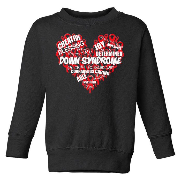 Down Syndrome Awareness Heart Toddler Sweatshirt