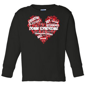 Down Syndrome Awareness Heart Toddler Long Sleeve Shirt