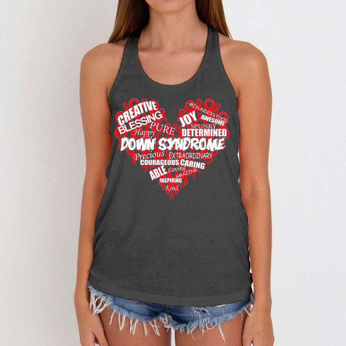 Down Syndrome Awareness Heart Women's Knotted Racerback Tank