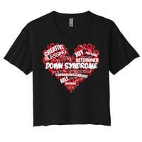 Down Syndrome Awareness Heart Women's Crop Top Tee