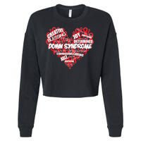 Down Syndrome Awareness Heart Cropped Pullover Crew