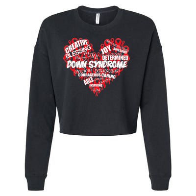 Down Syndrome Awareness Heart Cropped Pullover Crew