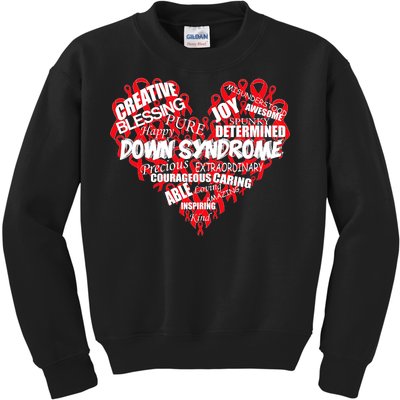 Down Syndrome Awareness Heart Kids Sweatshirt