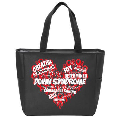 Down Syndrome Awareness Heart Zip Tote Bag